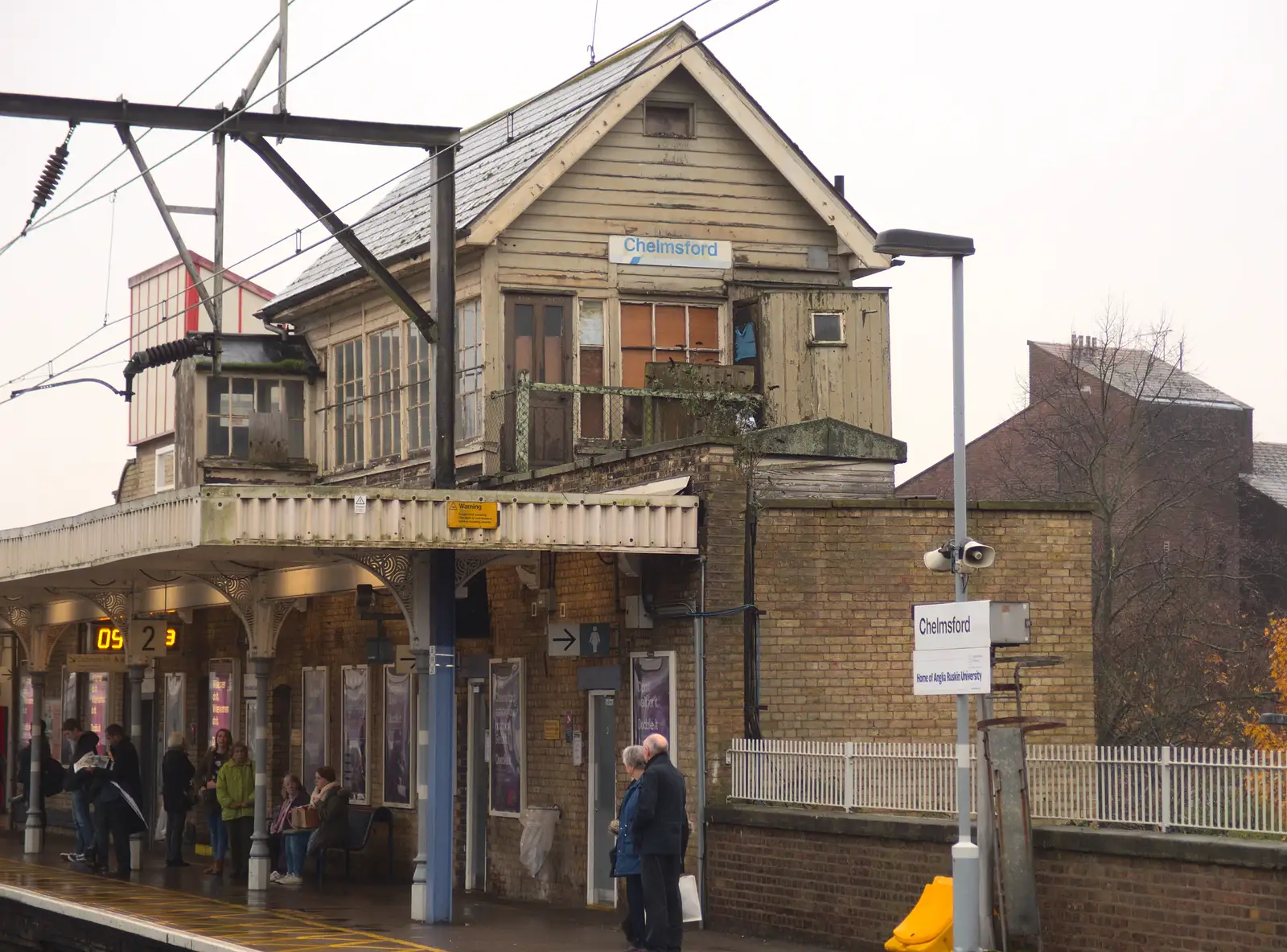 An old Network Southeast signal box at Chelmsford, from The Lorry-Eating Pavement of Diss, Norfolk - 3rd December