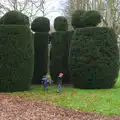 The boys run around the topiary, The Lorry-Eating Pavement of Diss, Norfolk - 3rd December