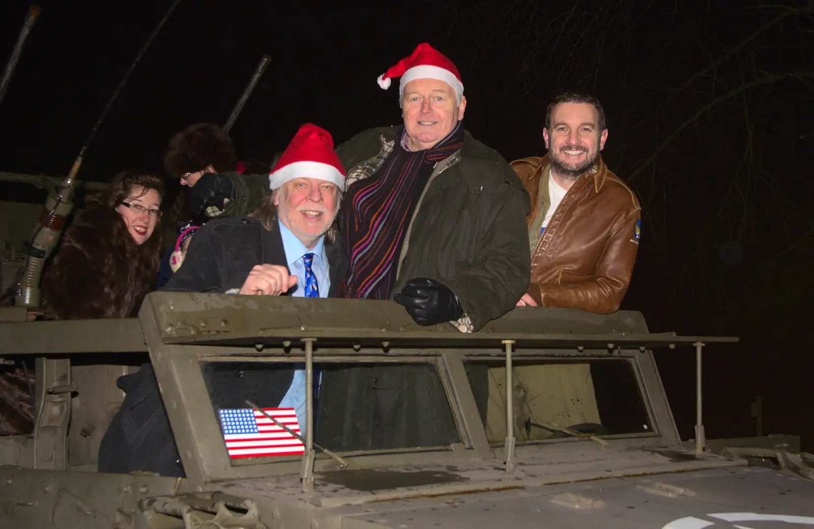 Rick, Ian and Clive, from Rick Wakeman, Ian Lavender and the Christmas lights, The Oaksmere, Suffolk - 4th December 2014