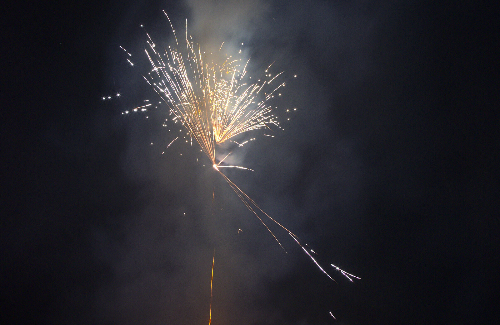 Fireworks go off from Rick Wakeman, Ian Lavender and the Christmas lights, The Oaksmere, Suffolk - 4th December 2014