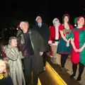 The crowd watches the firework display, Rick Wakeman, Ian Lavender and the Christmas lights, The Oaksmere, Suffolk - 4th December 2014