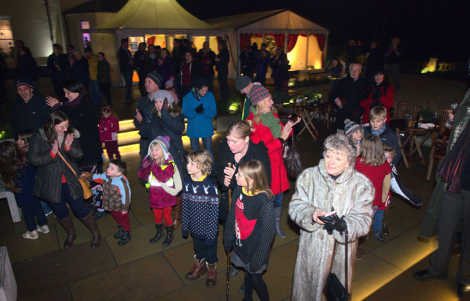 Milling throngs from Rick Wakeman, Ian Lavender and the Christmas lights, The Oaksmere, Suffolk - 4th December 2014
