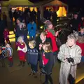 Milling throngs, Rick Wakeman, Ian Lavender and the Christmas lights, The Oaksmere, Suffolk - 4th December 2014