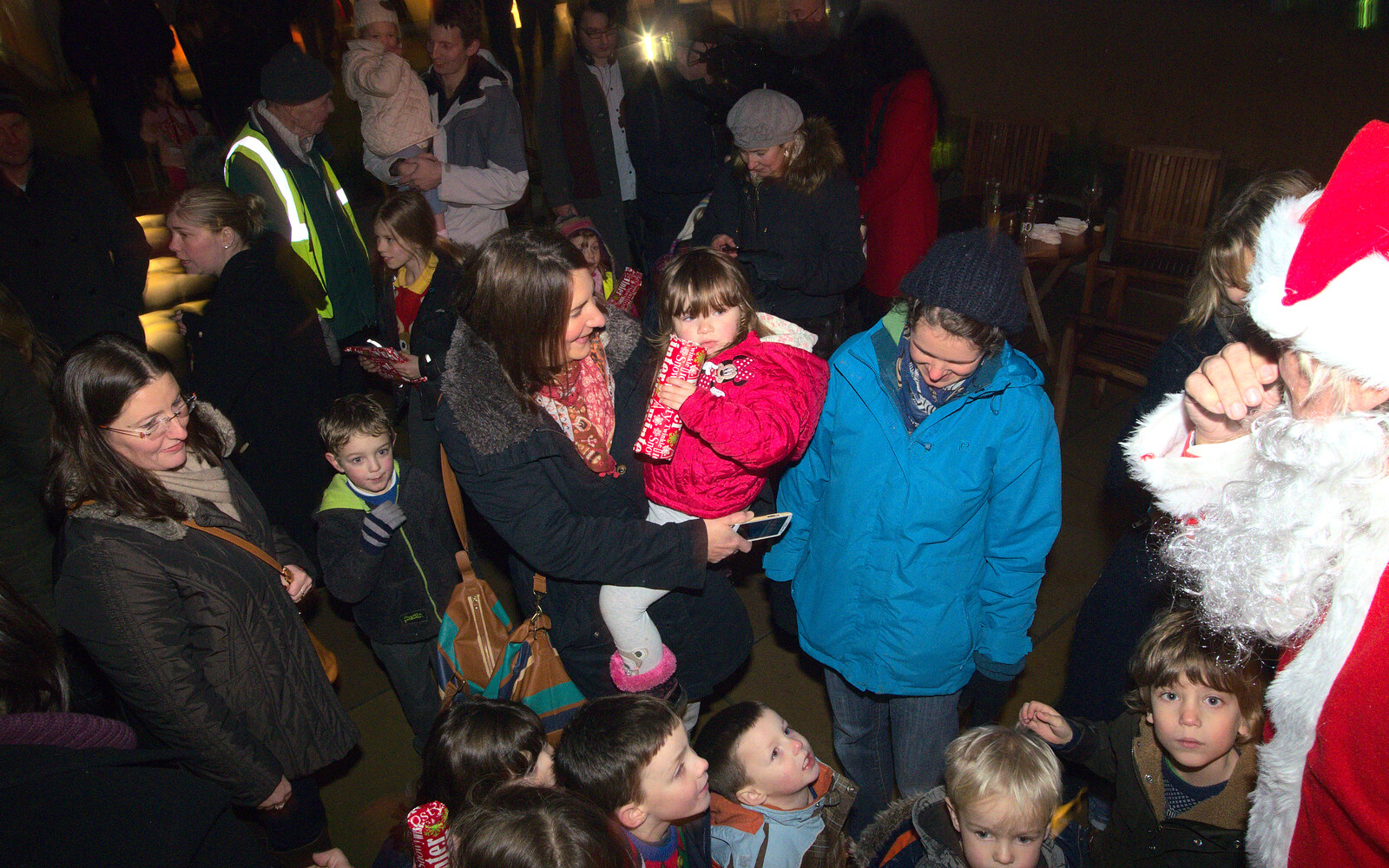 Isobel in the thick of it from Rick Wakeman, Ian Lavender and the Christmas lights, The Oaksmere, Suffolk - 4th December 2014