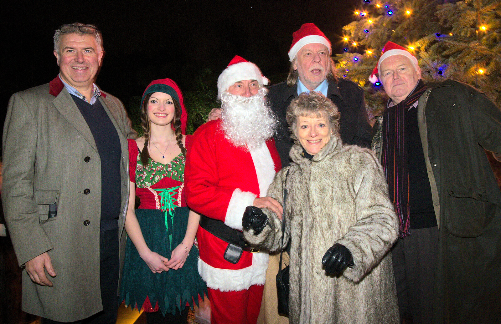 Fraser and the celebs from Rick Wakeman, Ian Lavender and the Christmas lights, The Oaksmere, Suffolk - 4th December 2014