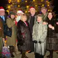 A final group photo, Rick Wakeman, Ian Lavender and the Christmas lights, The Oaksmere, Suffolk - 4th December 2014