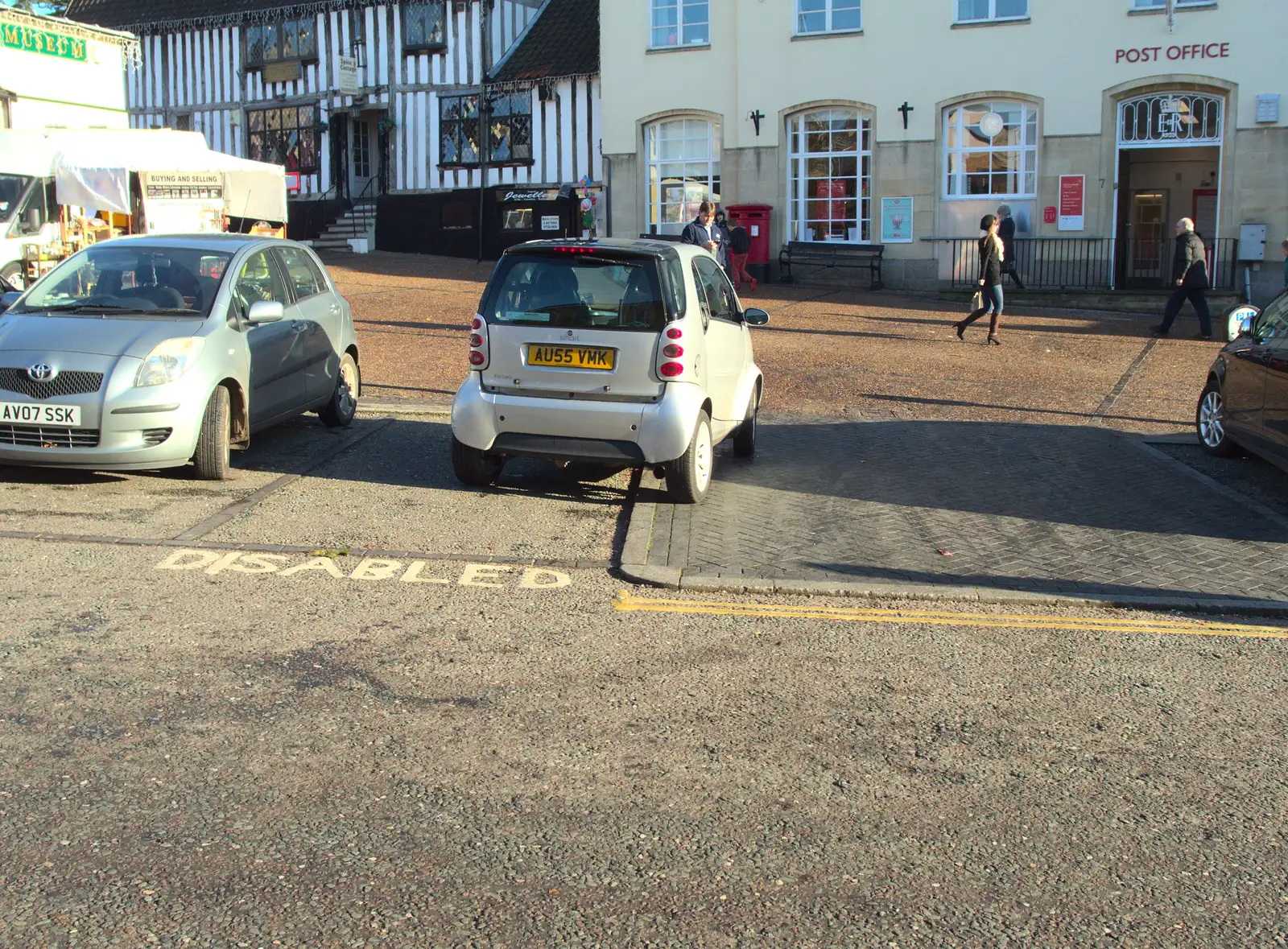 Disabled driving obviously includes being blind, from The Eye Lights and a Thorpe Abbots Birthday, Suffolk and Norfolk - 6th December 2014