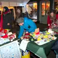 The FOES stall with class teatowel, The Eye Lights and a Thorpe Abbots Birthday, Suffolk and Norfolk - 6th December 2014