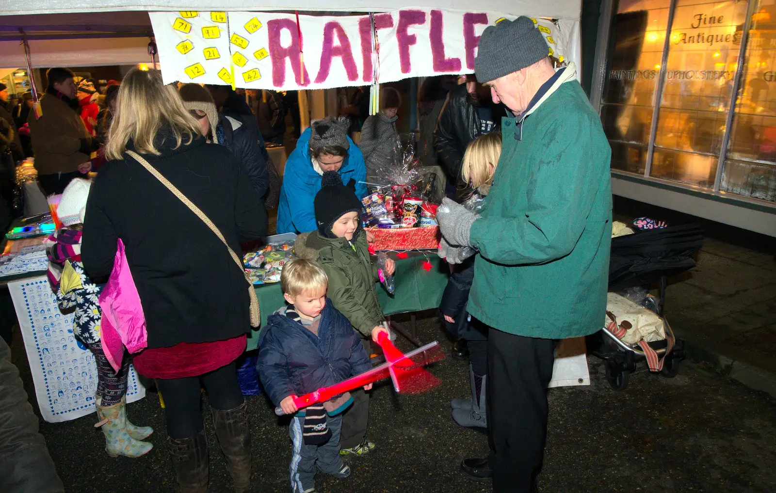 Grandad buys the boys some light sabers, from The Eye Lights and a Thorpe Abbots Birthday, Suffolk and Norfolk - 6th December 2014