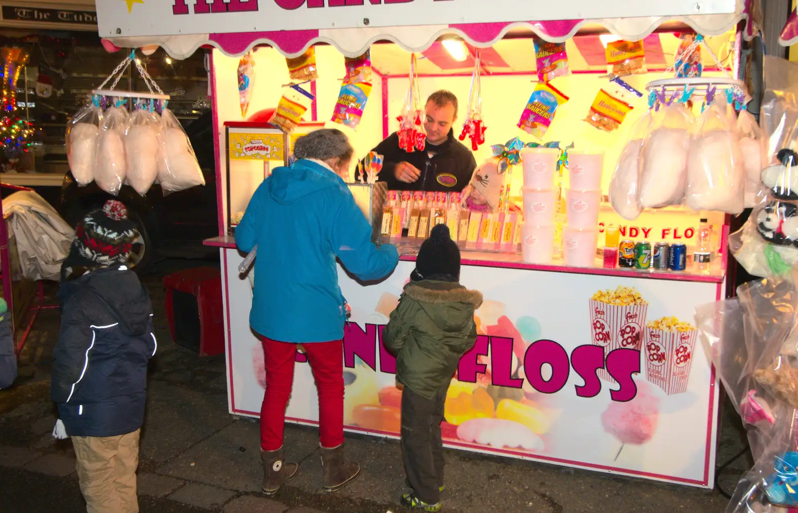 Isobel and Fred get some sweets, from The Eye Lights and a Thorpe Abbots Birthday, Suffolk and Norfolk - 6th December 2014