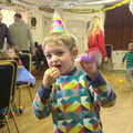 Fred's got a party hat on, The Eye Lights and a Thorpe Abbots Birthday, Suffolk and Norfolk - 6th December 2014