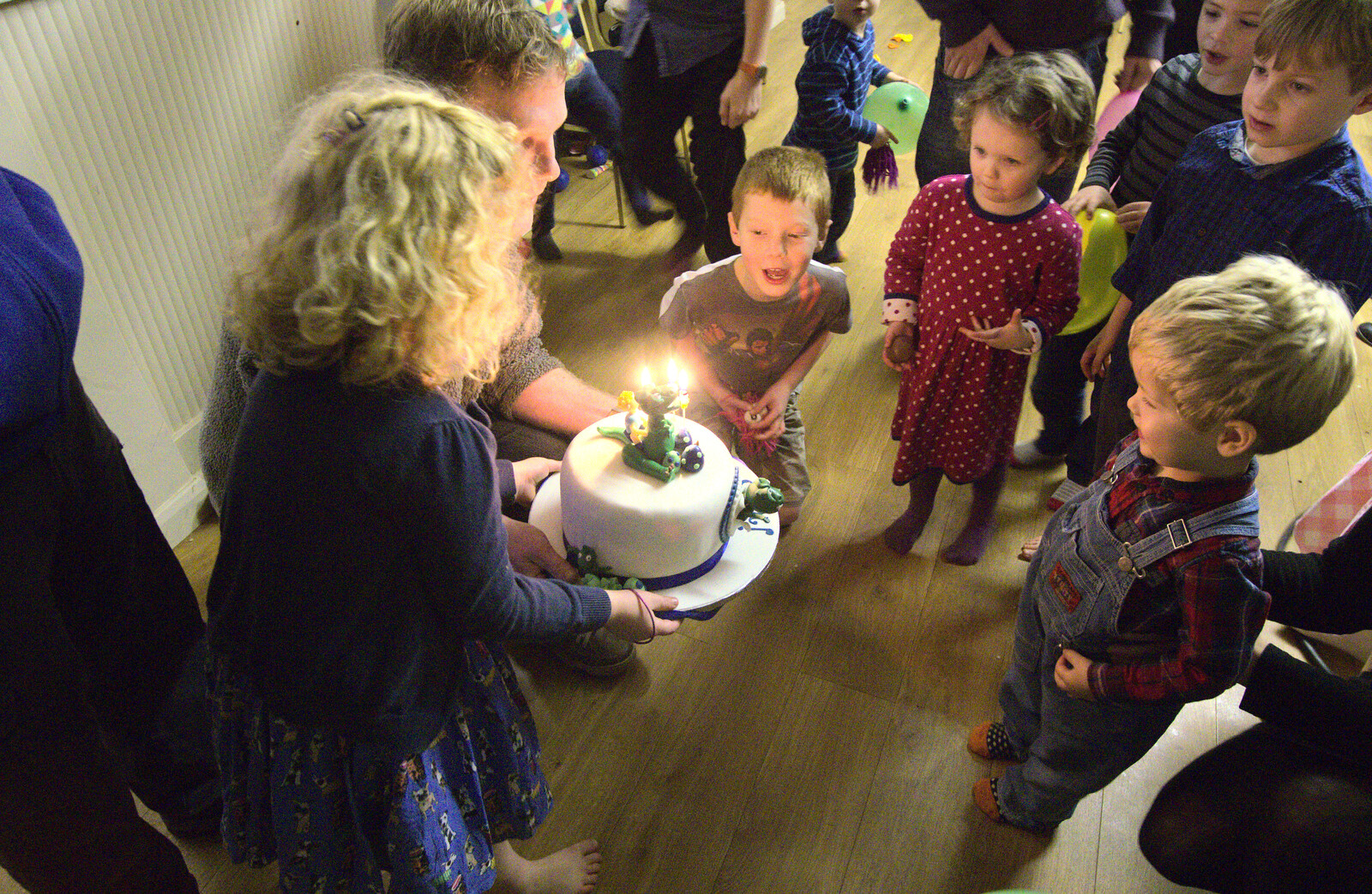 Jack's cake comes out from The Eye Lights and a Thorpe Abbots Birthday, Suffolk and Norfolk - 6th December 2014