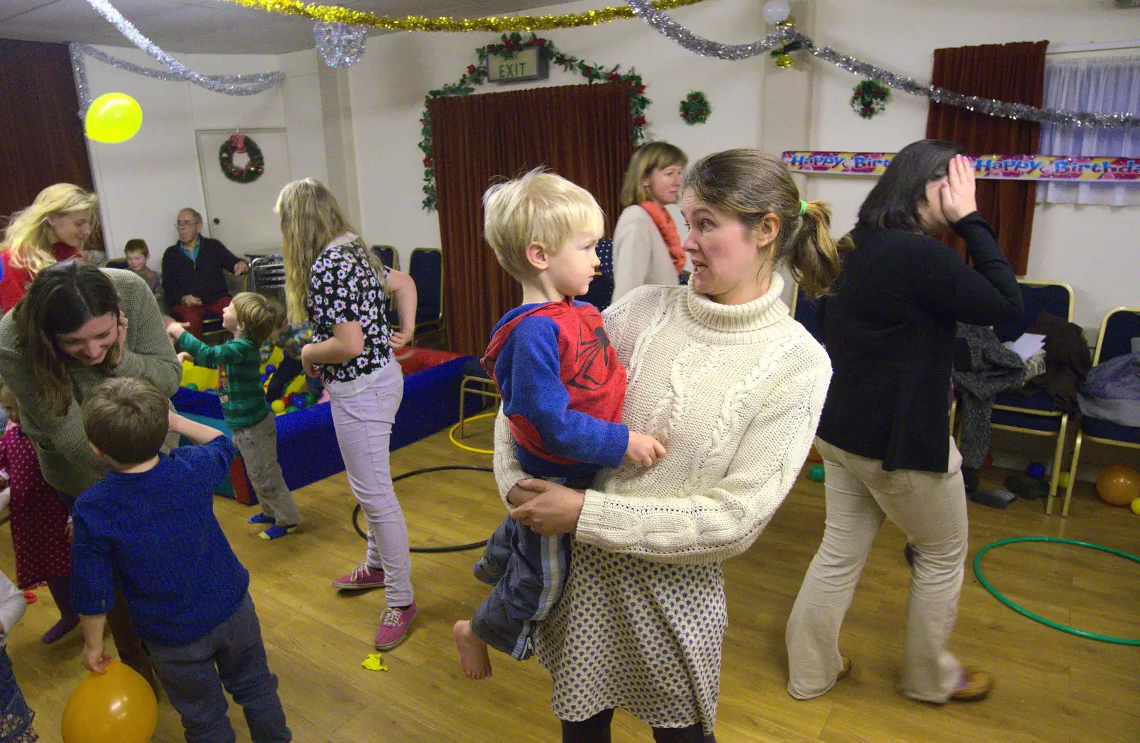 Isobel carries Harry around, from The Eye Lights and a Thorpe Abbots Birthday, Suffolk and Norfolk - 6th December 2014