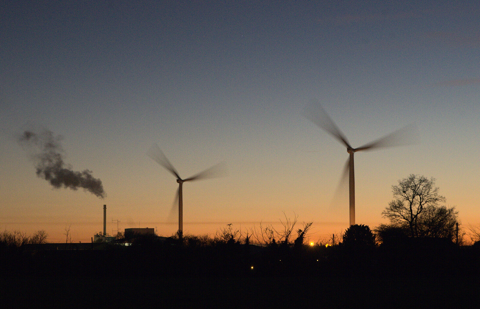 The wind turbines of Eye airfield from The Eye Lights and a Thorpe Abbots Birthday, Suffolk and Norfolk - 6th December 2014