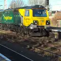 One of the American-built Class 70s rumbles past, The BSCC Christmas Dinner, The Swan Inn, Brome, Suffolk - 6th December 2014