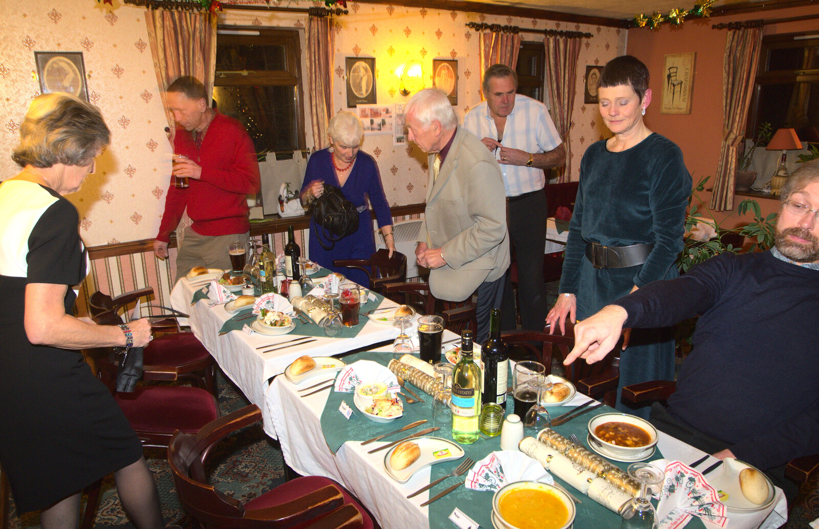 The BSCC takes their seats for the night from The BSCC Christmas Dinner, The Swan Inn, Brome, Suffolk - 6th December 2014