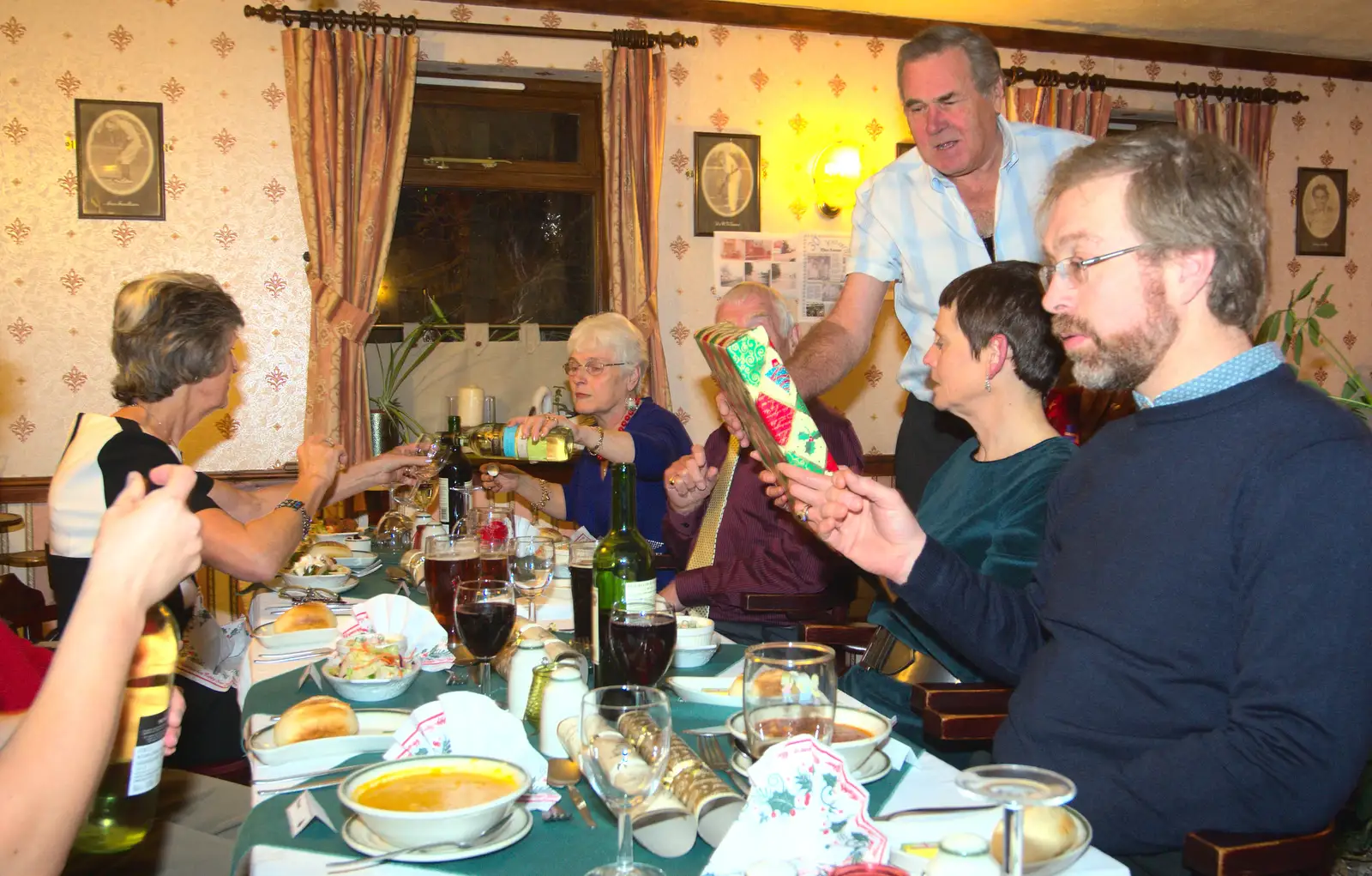 Alan hands some presents out, from The BSCC Christmas Dinner, The Swan Inn, Brome, Suffolk - 6th December 2014