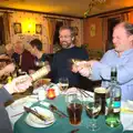 Crackers are pulled, The BSCC Christmas Dinner, The Swan Inn, Brome, Suffolk - 6th December 2014