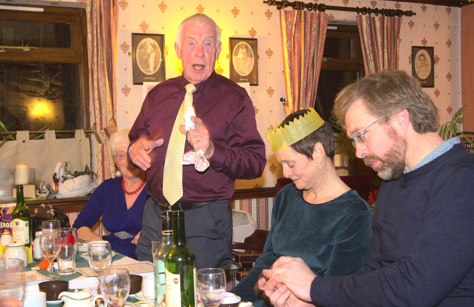 Colin does a little speech from The BSCC Christmas Dinner, The Swan Inn, Brome, Suffolk - 6th December 2014