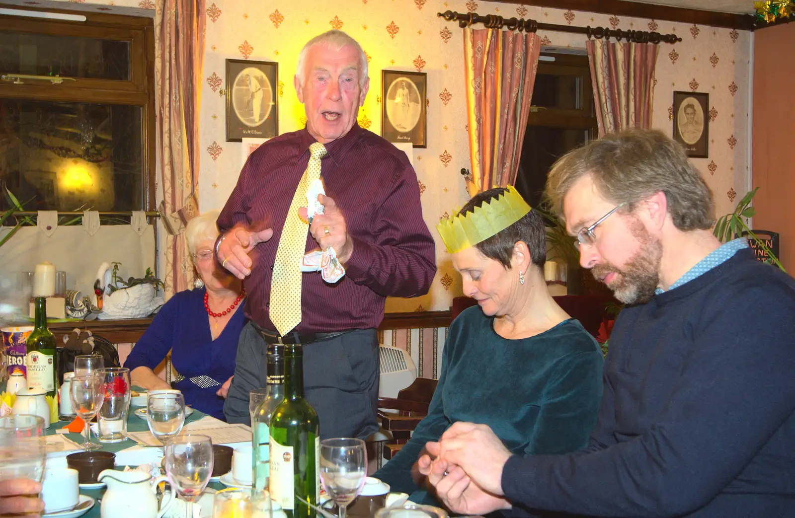 Colin does a little speech, from The BSCC Christmas Dinner, The Swan Inn, Brome, Suffolk - 6th December 2014