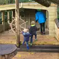 Harry, Fred and Isobel run around on deck, The BSCC Christmas Dinner, The Swan Inn, Brome, Suffolk - 6th December 2014