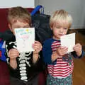 The boys make birthday cards for Isobel, Cameraphone Randomness and a Thornham Walk, Suffolk - 14th December 2014