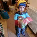 Harry dresses up in random stuff, Cameraphone Randomness and a Thornham Walk, Suffolk - 14th December 2014