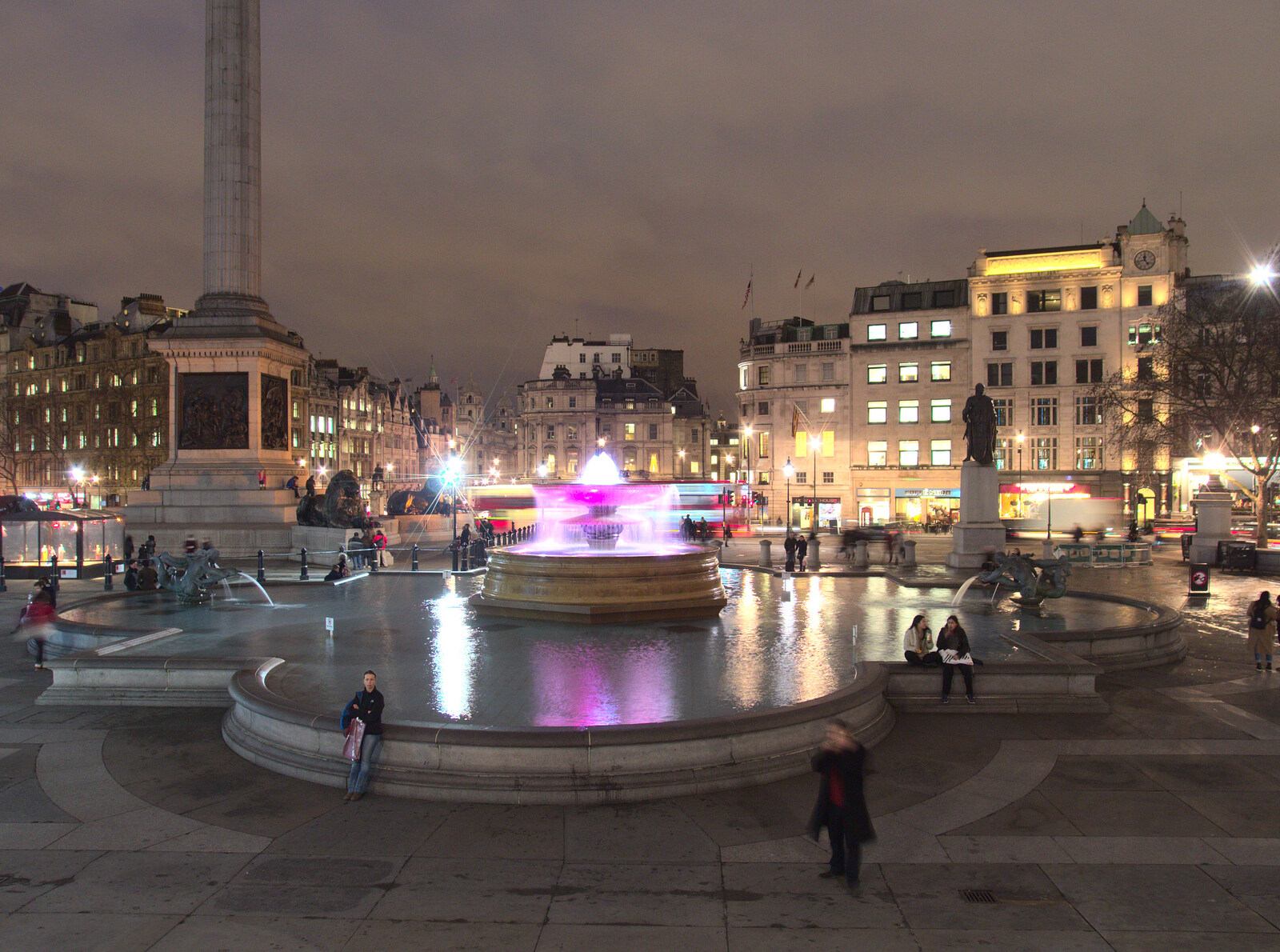 The fountains of Trafalgar Square from SwiftKey Innovation Nights, Westminster, London - 19th December 2014