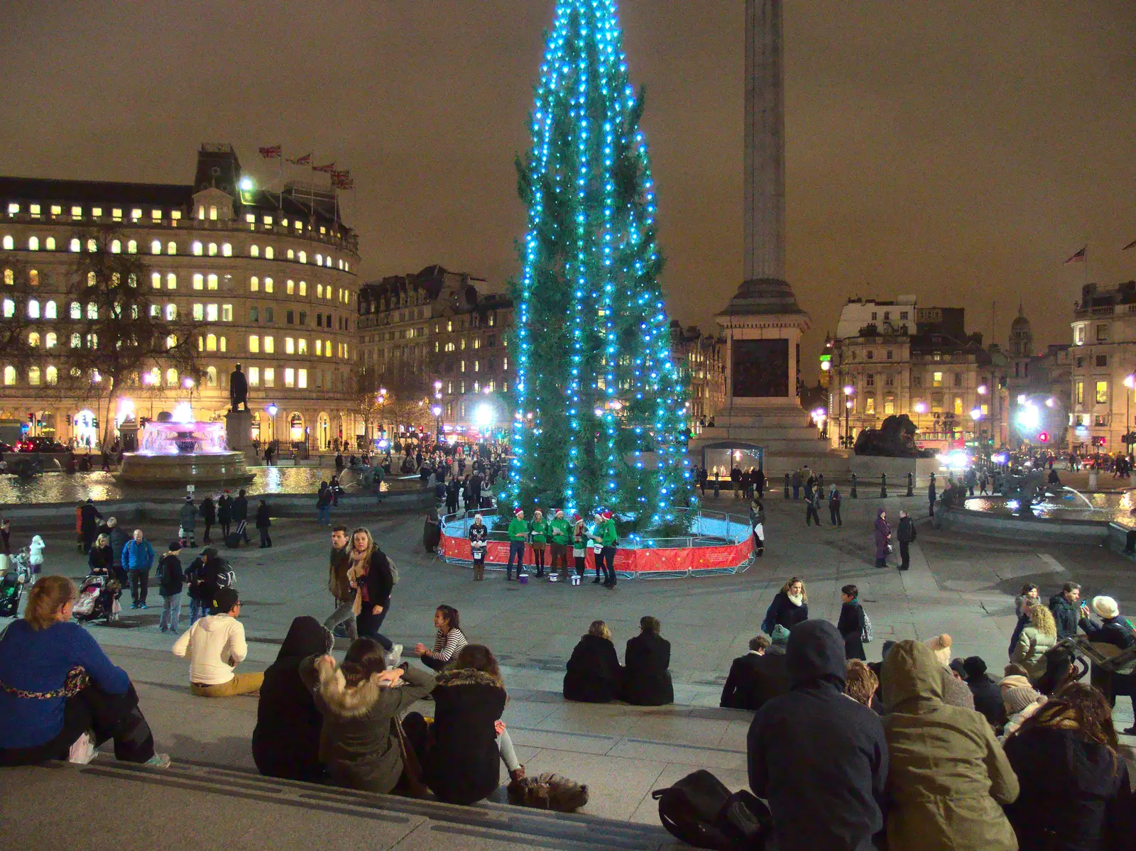 There's a little choir by the Christmas tree, from SwiftKey Innovation Nights, Westminster, London - 19th December 2014