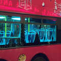 Light strings reflected in a passing bus, SwiftKey Innovation Nights, Westminster, London - 19th December 2014