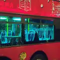 Light strings reflected in a passing bus, SwiftKey Innovation Nights, Westminster, London - 19th December 2014