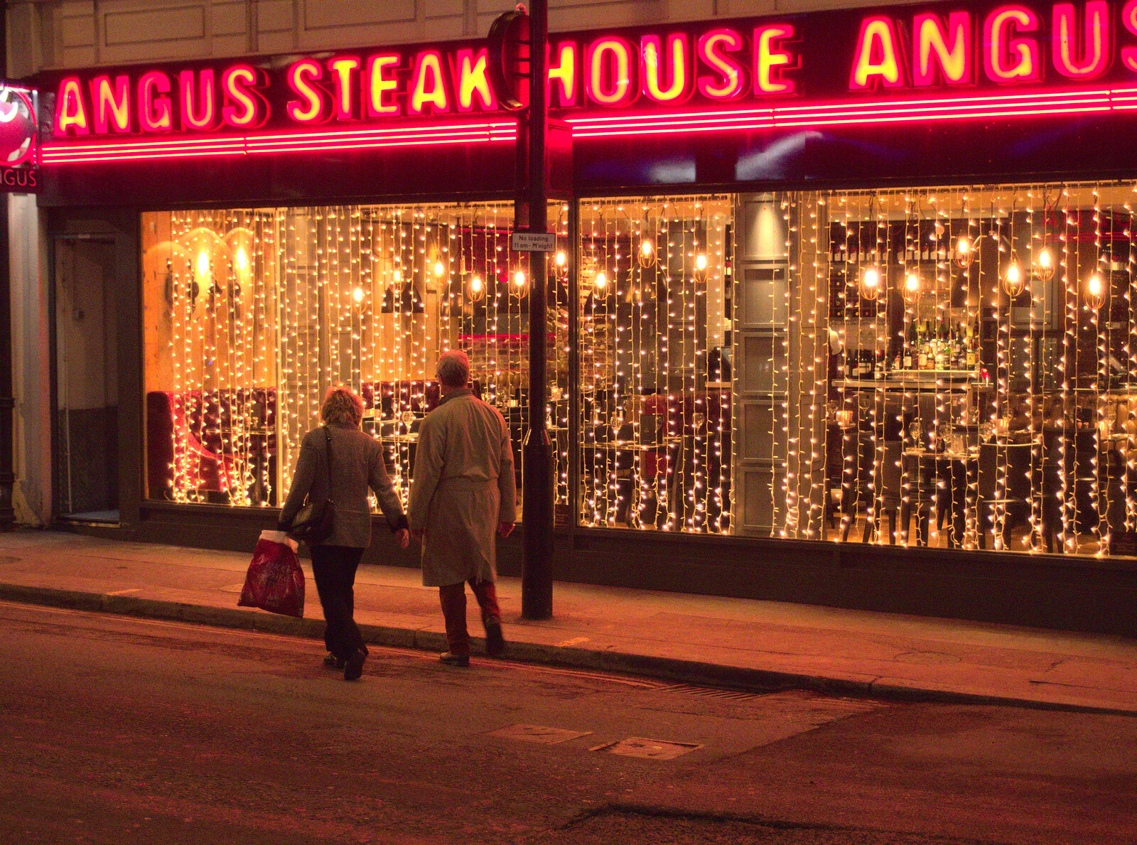 Strings of lights in Angus Steak House from SwiftKey Innovation Nights, Westminster, London - 19th December 2014