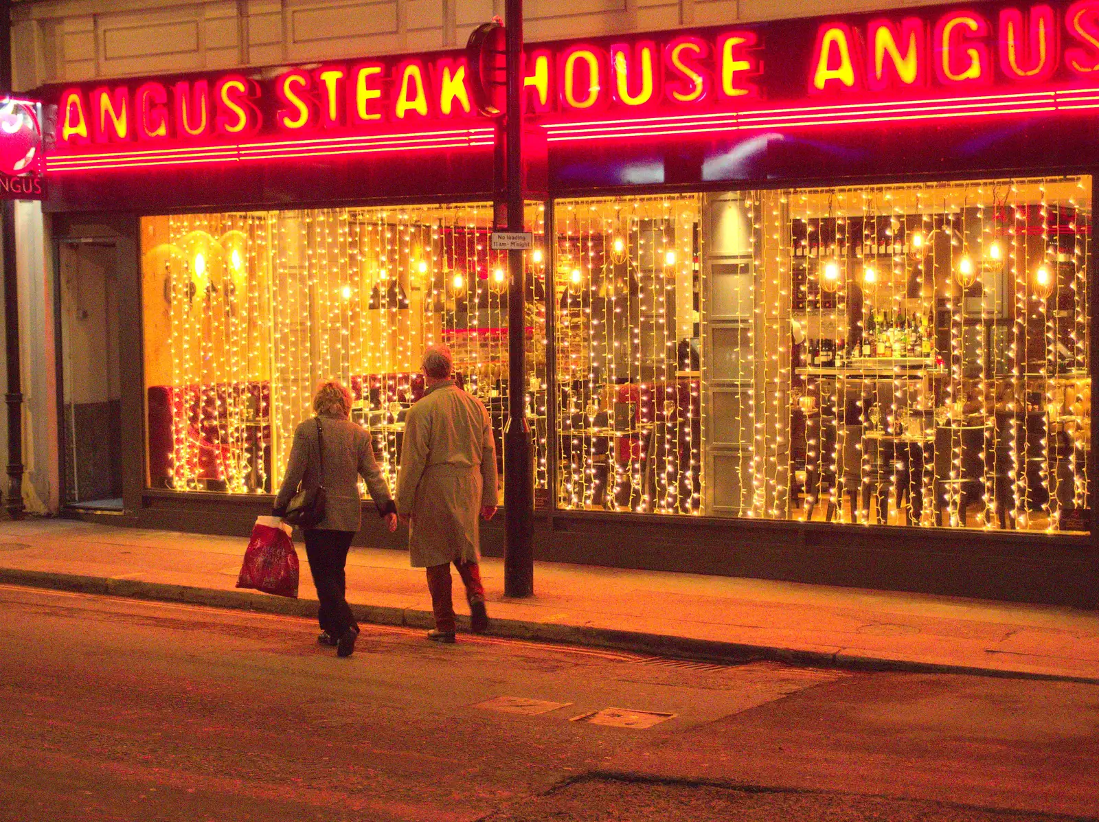 Strings of lights in Angus Steak House, from SwiftKey Innovation Nights, Westminster, London - 19th December 2014