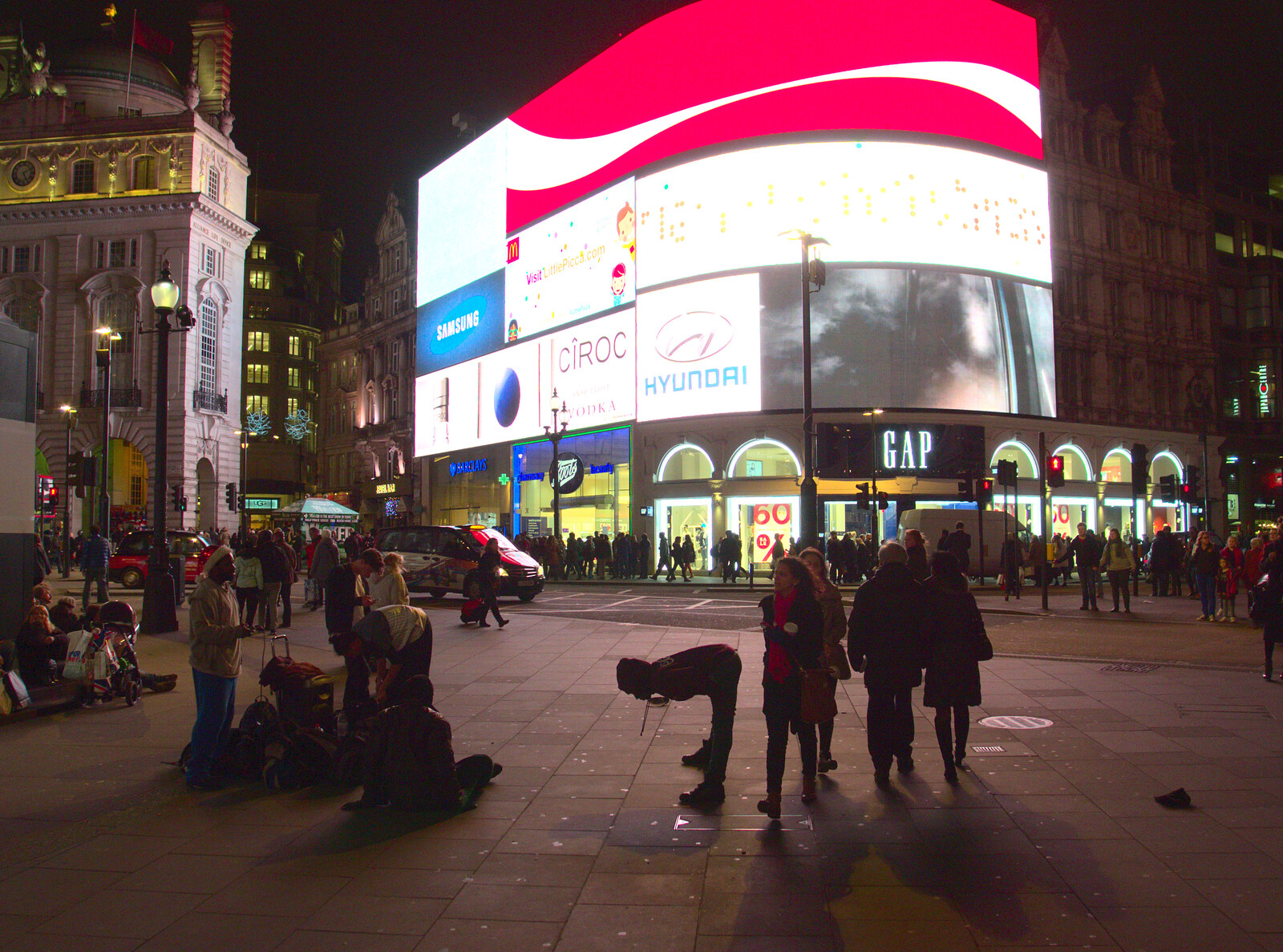Picadilly Circus from SwiftKey Innovation Nights, Westminster, London - 19th December 2014