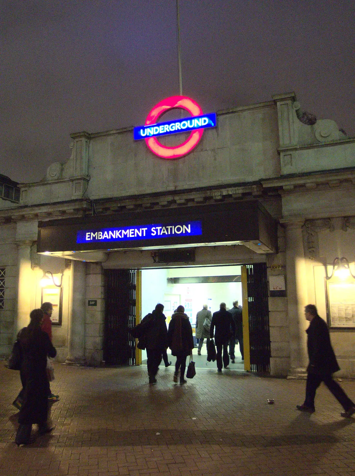 Embankment underground station, from SwiftKey Innovation Nights, Westminster, London - 19th December 2014