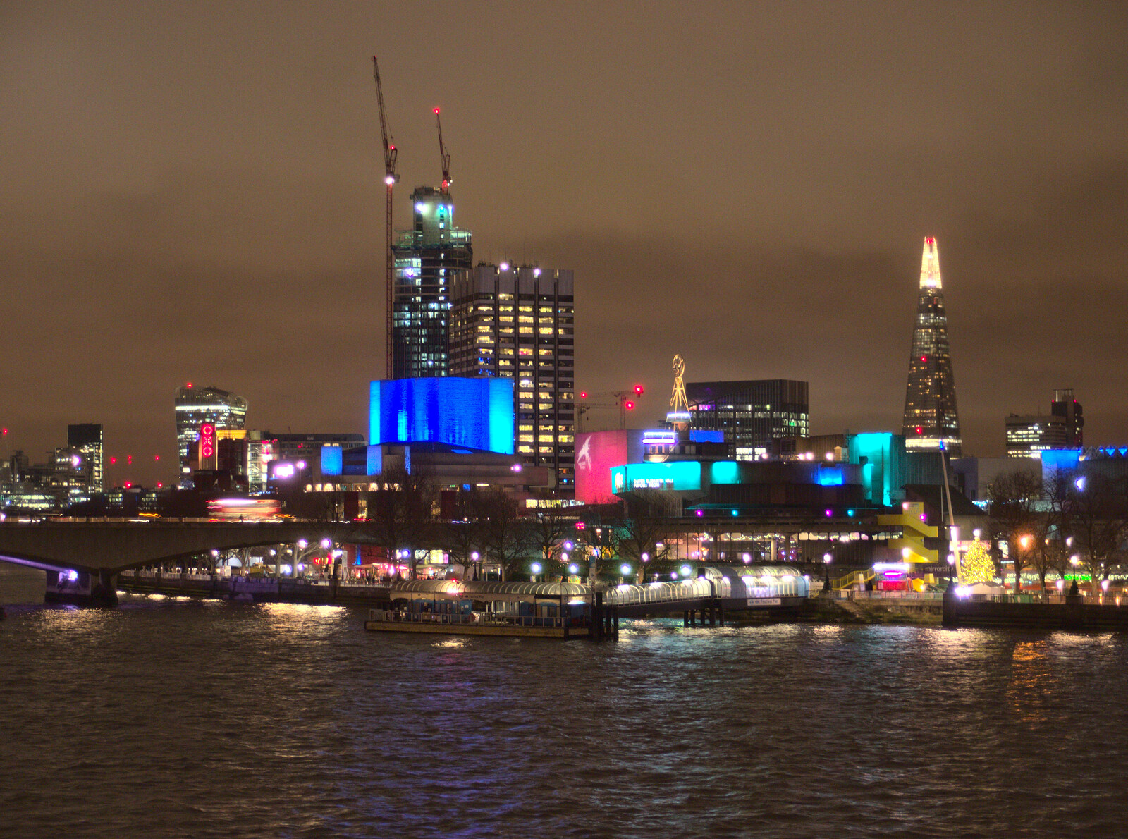 The Shard, Royal Festival Hall and the South Bank from SwiftKey Innovation Nights, Westminster, London - 19th December 2014