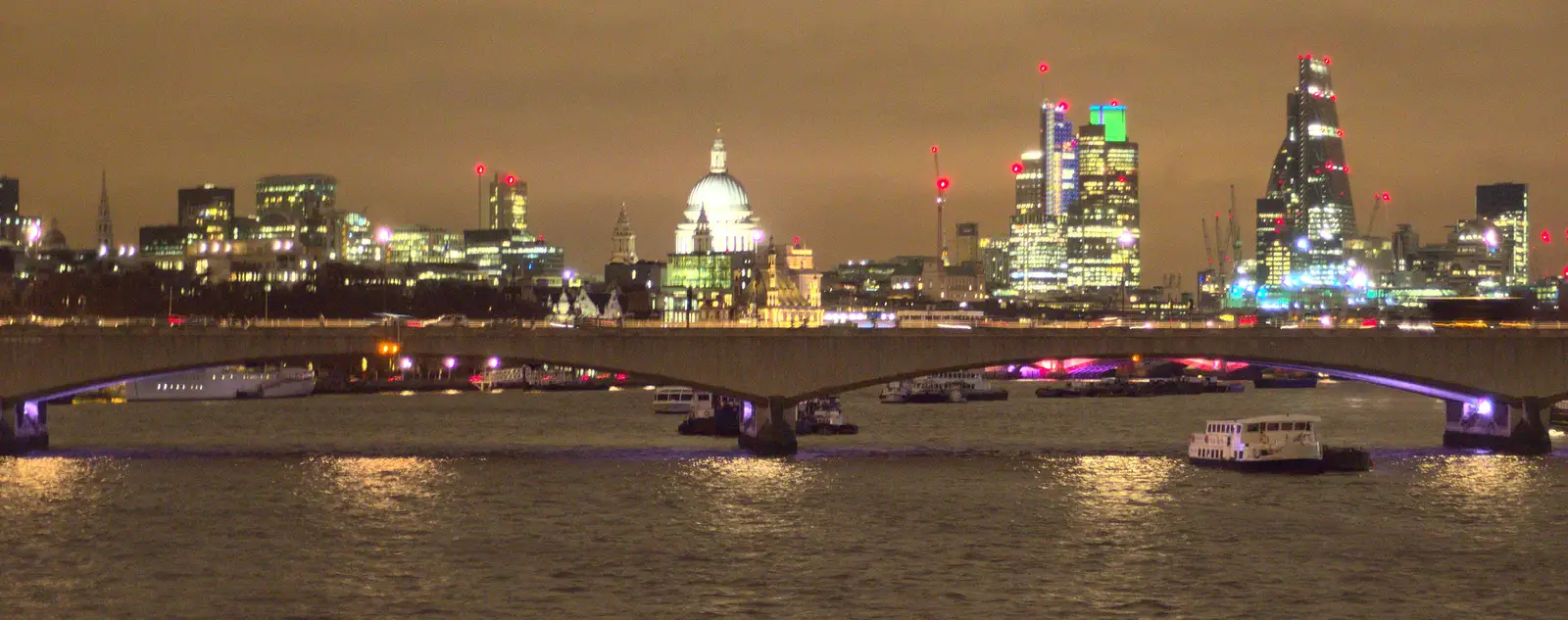 Waterloo Bridge and beyond, to the City of London, from SwiftKey Innovation Nights, Westminster, London - 19th December 2014