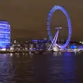 The London Eye, all in blue, SwiftKey Innovation Nights, Westminster, London - 19th December 2014