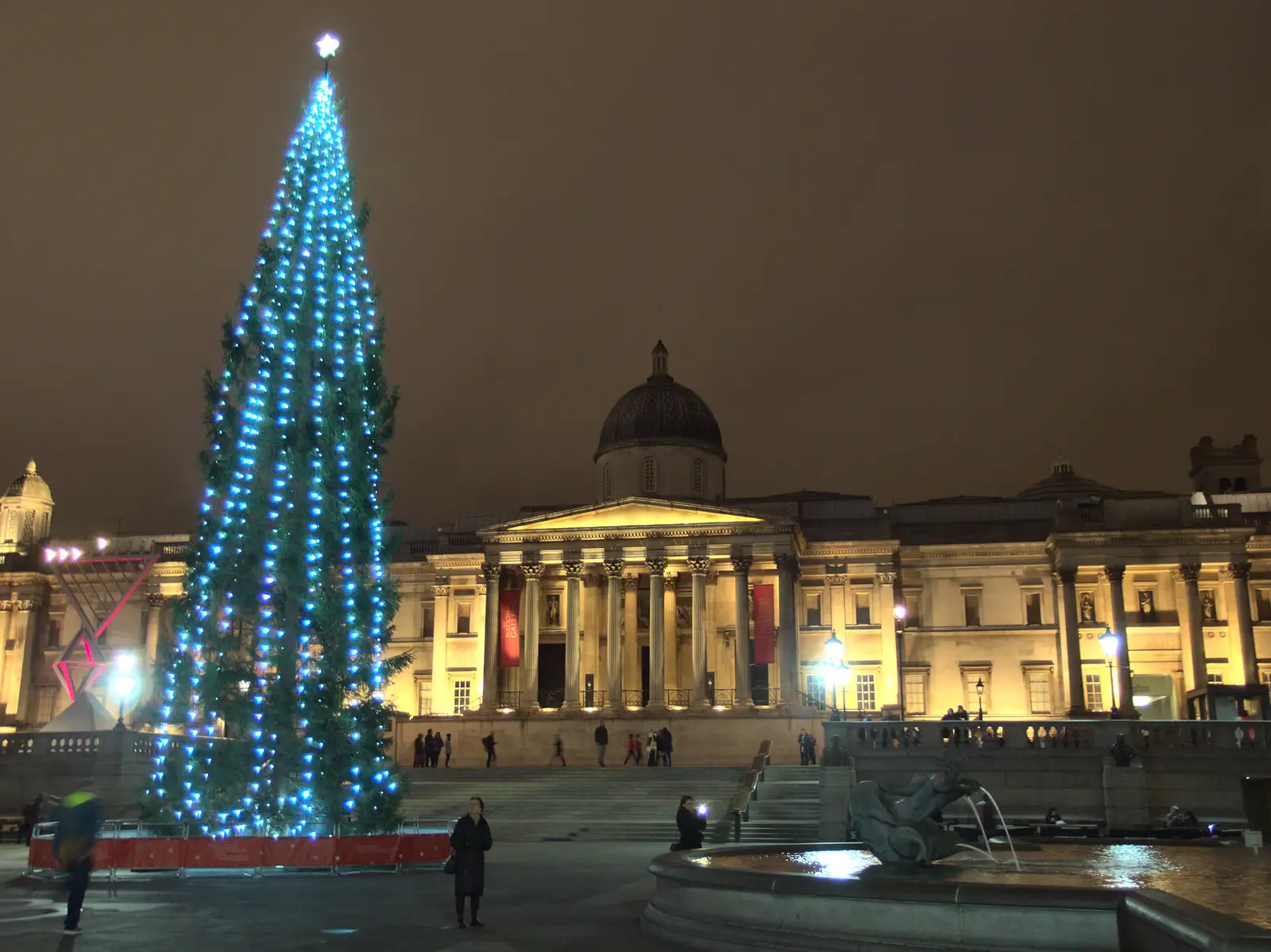 The National Gallery and the Christmas tree, from SwiftKey Innovation Nights, Westminster, London - 19th December 2014