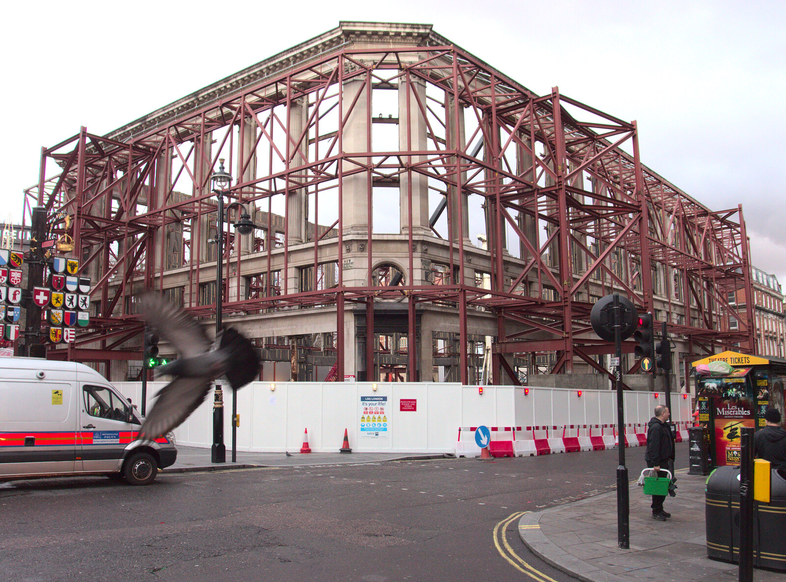 An old building is gutted in Leicester Square from SwiftKey Innovation Nights, Westminster, London - 19th December 2014
