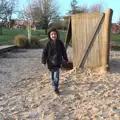 Fred on the sandpit, A Trip to Abbey Gardens, Bury St. Edmunds, Suffolk - 20th December 2014