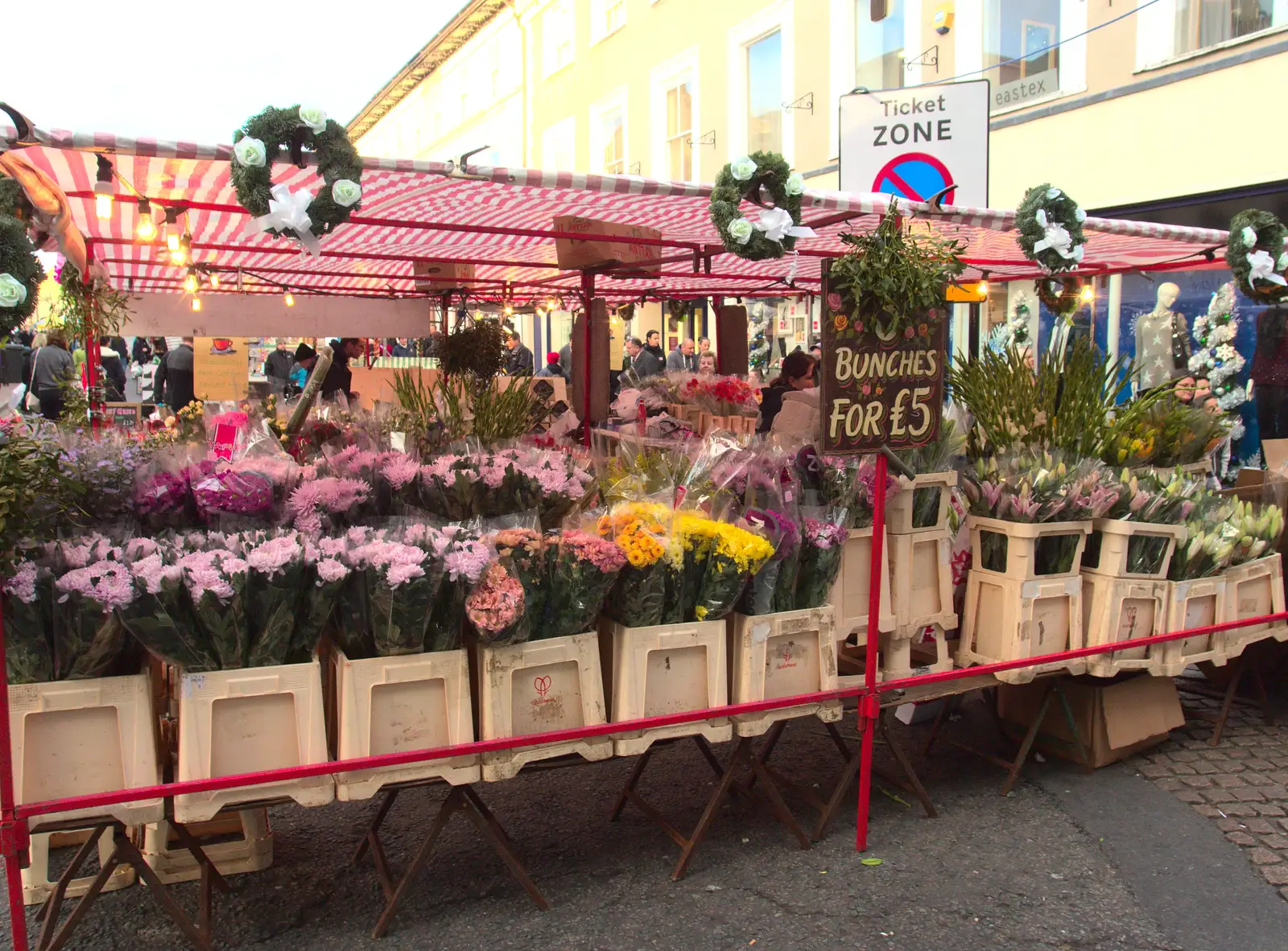 A flower stall, from A Trip to Abbey Gardens, Bury St. Edmunds, Suffolk - 20th December 2014