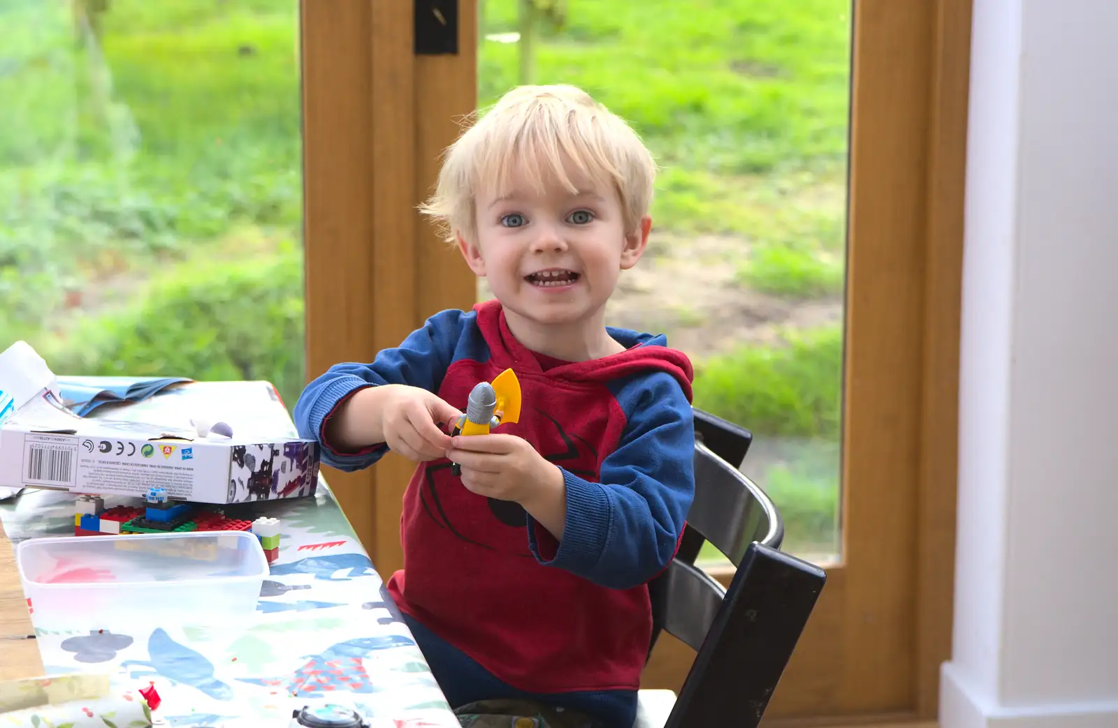 Harry has a PlayMobil knight, from Christmas Day at the Swan Inn, Brome, Suffolk - 25th December 2014