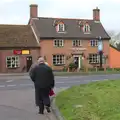 Walking to the pub for a Christmas beer, Christmas Day at the Swan Inn, Brome, Suffolk - 25th December 2014