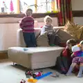 The gang watch telly over at Allyson and John's, Christmas Day at the Swan Inn, Brome, Suffolk - 25th December 2014