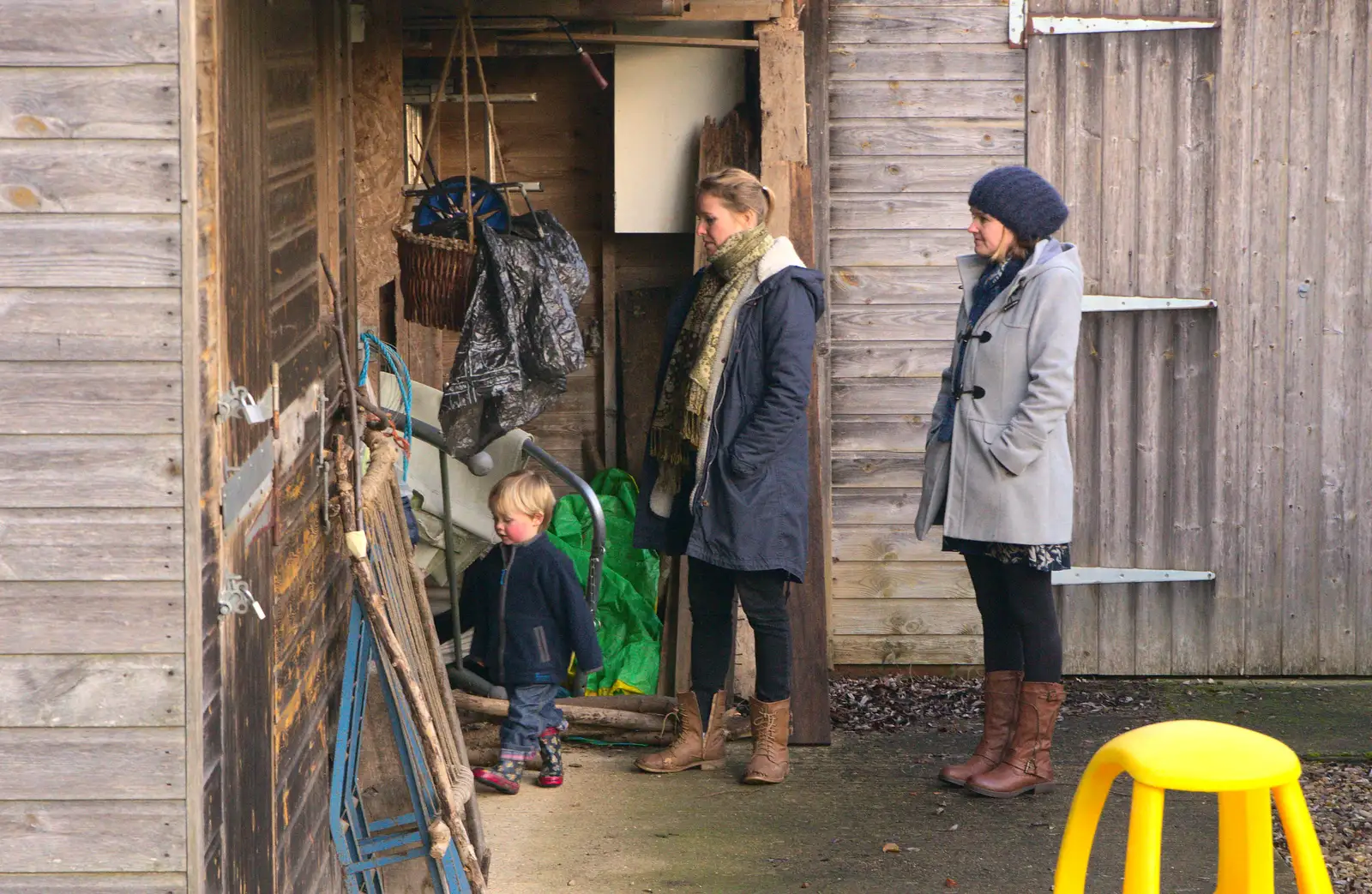 Benson shows us the shed, from Christmas Day at the Swan Inn, Brome, Suffolk - 25th December 2014