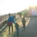 We head off down the promenade, Sunset on the Beach, Southwold, Suffolk - 30th December 2014