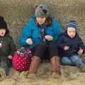 We have a very mini beach picnic, Sunset on the Beach, Southwold, Suffolk - 30th December 2014