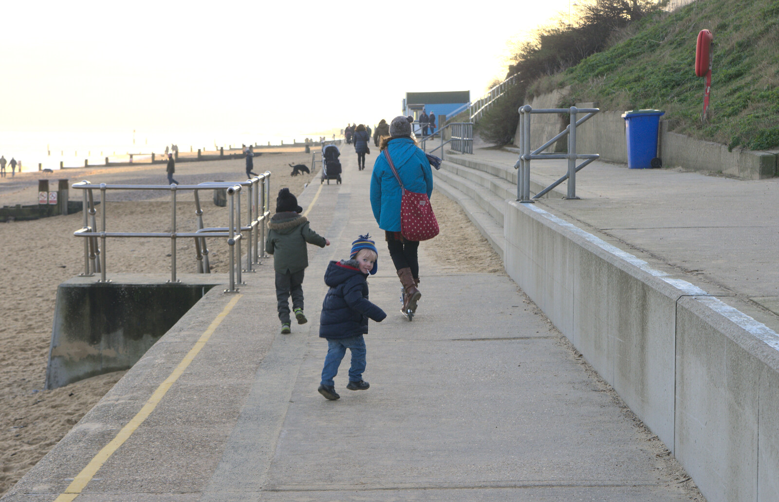 The walk along the prom continues from Sunset on the Beach, Southwold, Suffolk - 30th December 2014