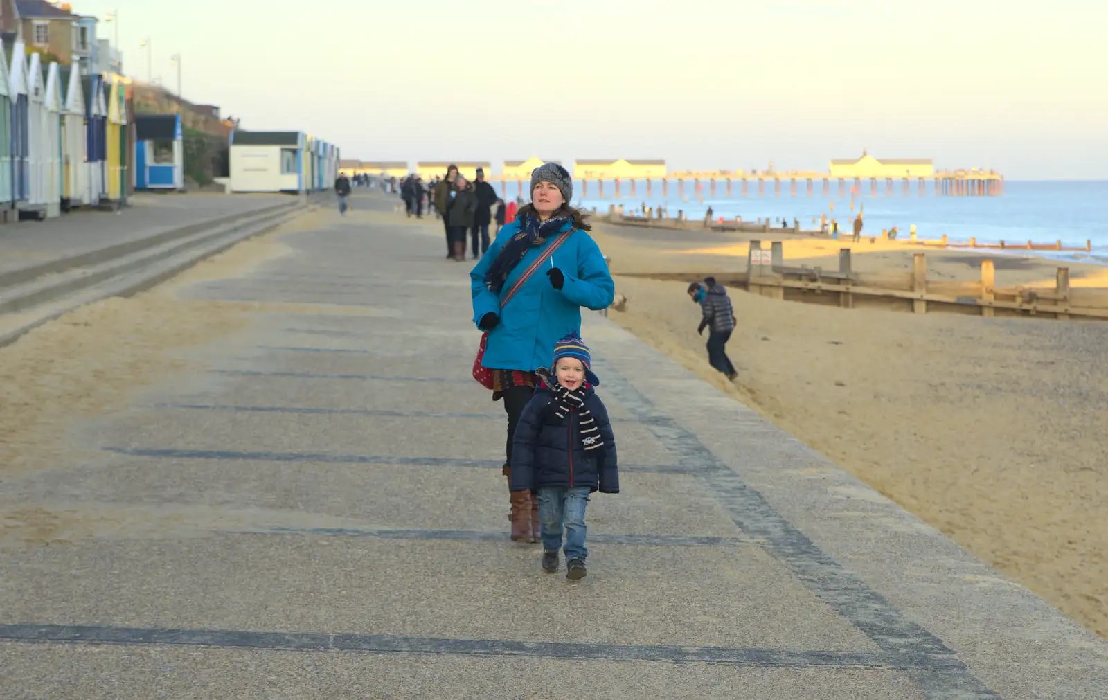 Isobel and Harry, from Sunset on the Beach, Southwold, Suffolk - 30th December 2014